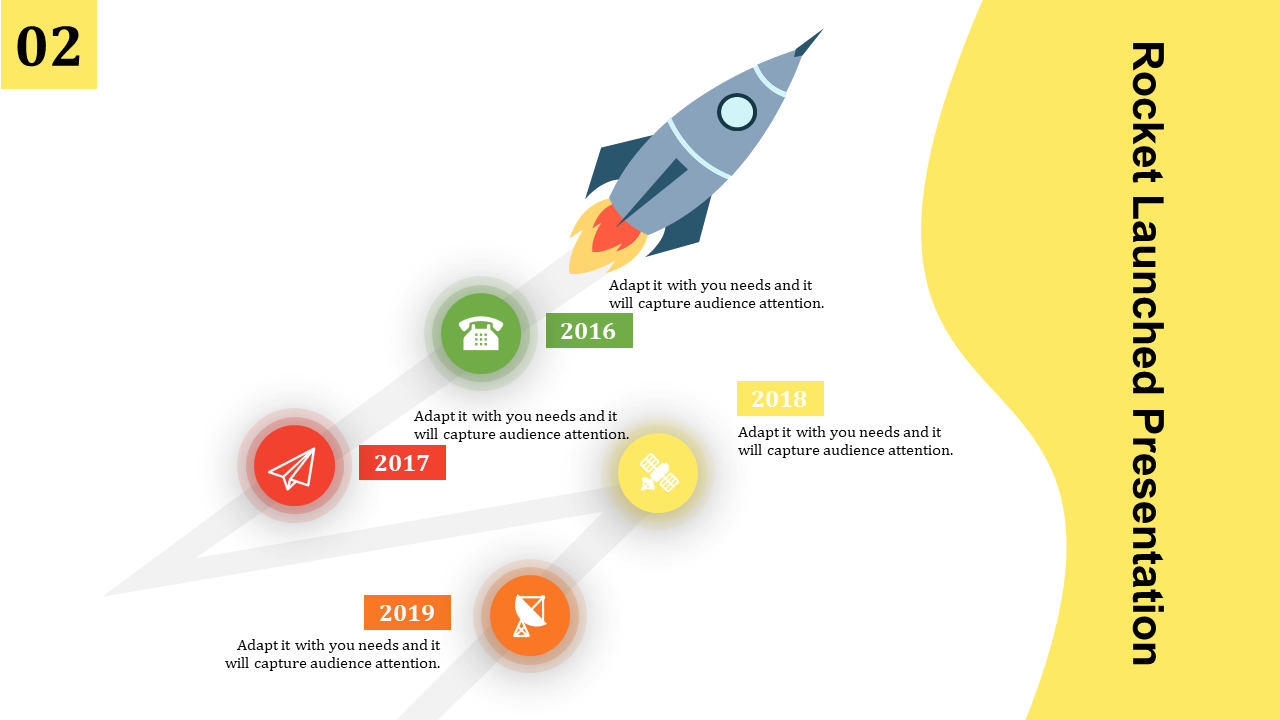 Free - Simple Rocket Launched PowerPoint Template Designs